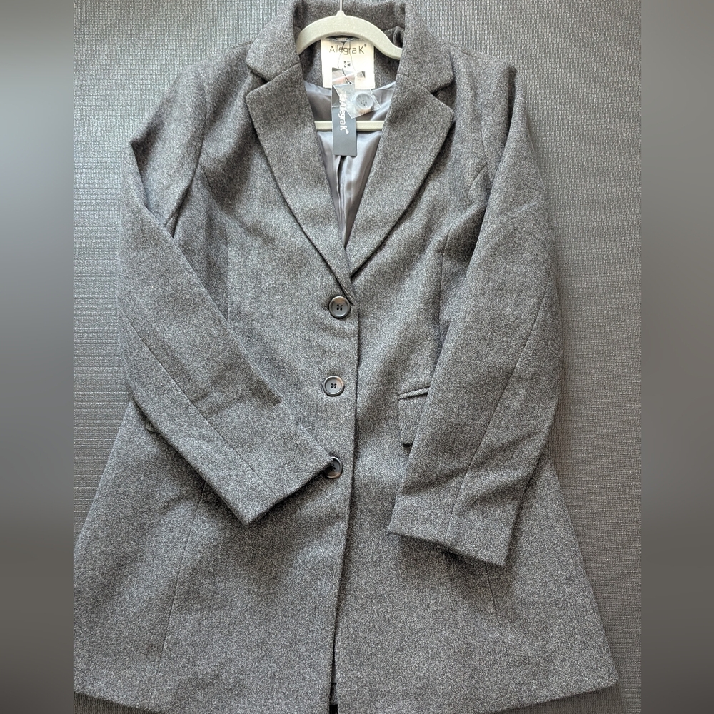 Allegra K Women's Gray Blazer Coat